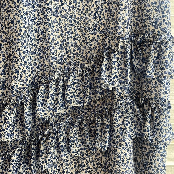 Alexia admor blue and white floral ruffle dress size 6 small - Picture 2 of 5